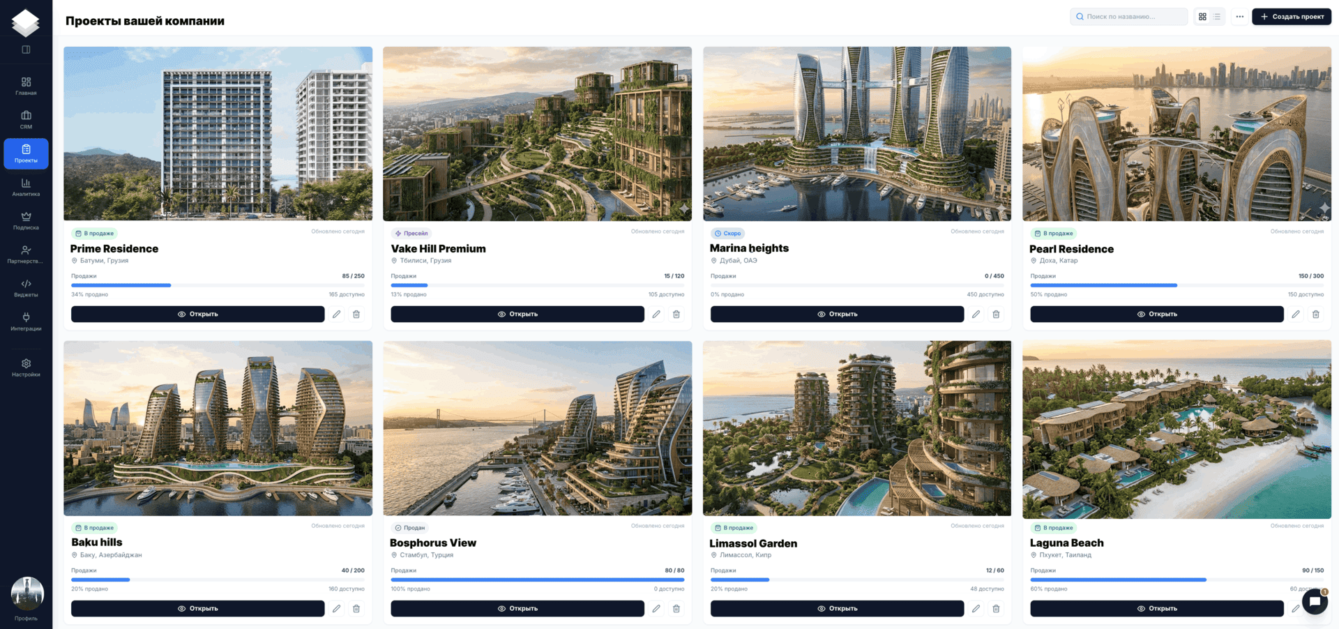 Interfaz del ecosistema GRIDIX AI para la automatización de ventas de desarrolladores